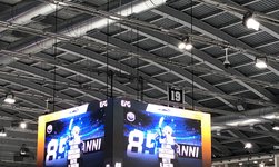 Video cube ice hockey stadium