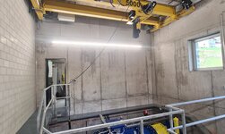 Laufkran Turbinenraum Höhenoptimierter Deckenkran für die Wartung von Turbine in Kraftwerk