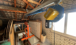 Elektrokettenzug gedrängte Bauart mit GISKB Hängebahn Elektrokettenzug mit geringer Bauhöhe für sehr niedrigen Raum in Kombination mit Hängebahn GISKB