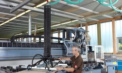 Aluminium Kransystem GISKB Alu mit Vacuhandling Aluminium Kransystem kombiniert mit Schlauchheber zum Heben von Holzplatten
