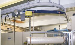 GISKB monorail with bend Crane system enables curve travel of a synchronous chain hoist