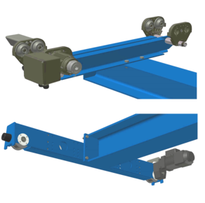 Krankit für Laufkrane Rollenkasten und Kopfträger für Hallenkrane