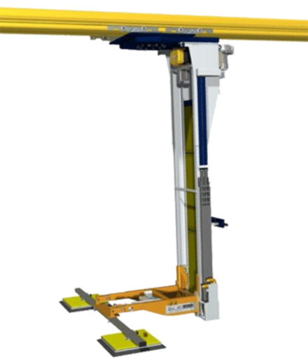 Regalbediengerät Kransystem für das rationelle Ein- und Auslagern von Platten sowie Paletten im Warenlager