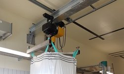 Electric chain hoist with device for moving big bags