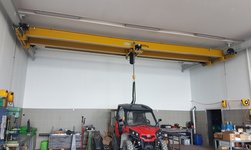 Underslung girder crane for workshop 